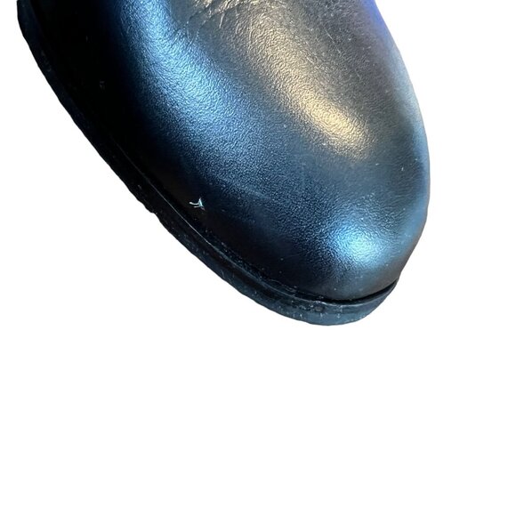 Via Spiga Soft Leather Black Ankle Block Chunky Heel Boots 10 - Picture 6 of 11